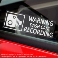 5 x WARNING DASH CAM Recording-30x87mm WINDOW Stickers-Vehicle Camera Security Warning Dash Cam Signs-CCTV,Car,Van,Truck,Taxi,Mini Cab,Bus,Coach, Go Pro